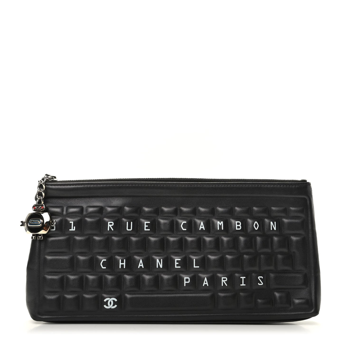 Metallic Calfskin Keyboard Pouch Black