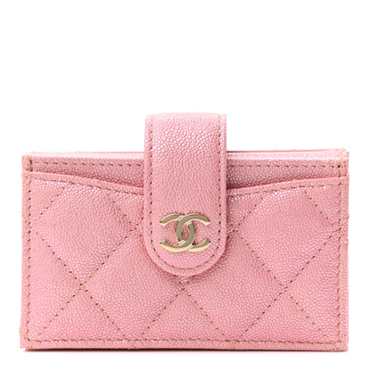 Chanel Iridescent Caviar Quilted Gusseted Card Holder Pink 1 of 7