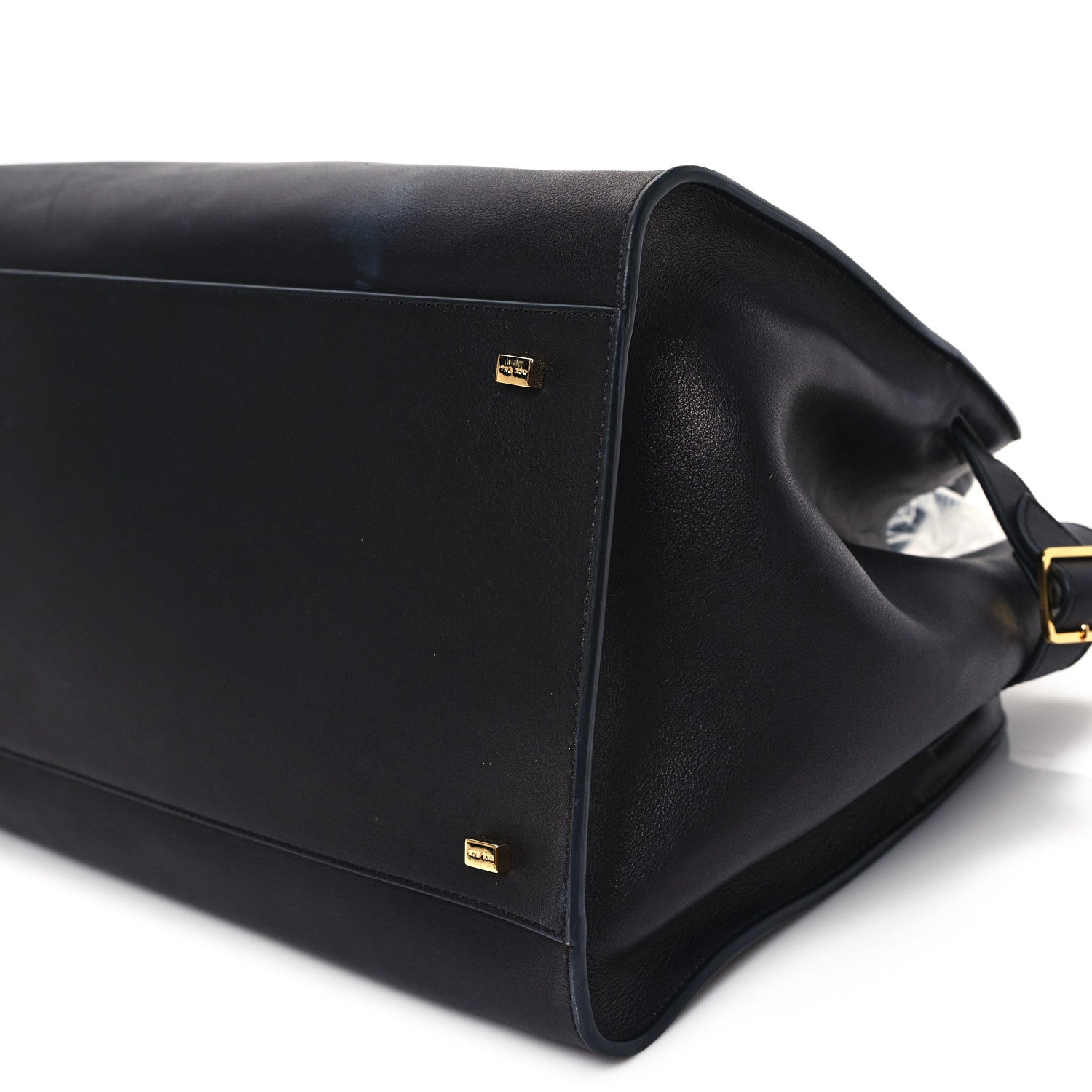 The Row Polished Saddle Calfskin Soft Margaux 15 Black 9 of 12