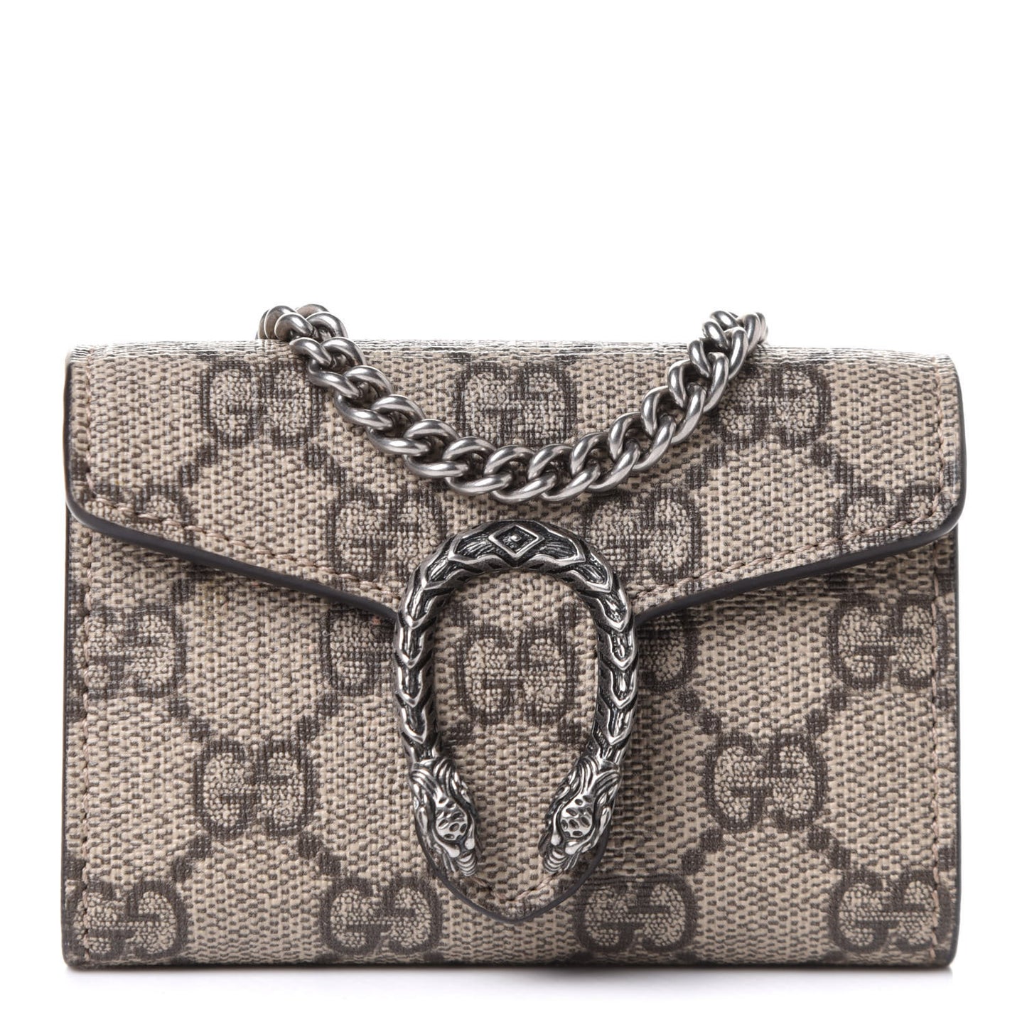 GG Supreme Monogram Dionysus Coin Purse Taupe