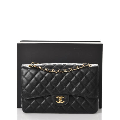 Chanel Caviar Quilted Jumbo Double Flap Black 9 of 9