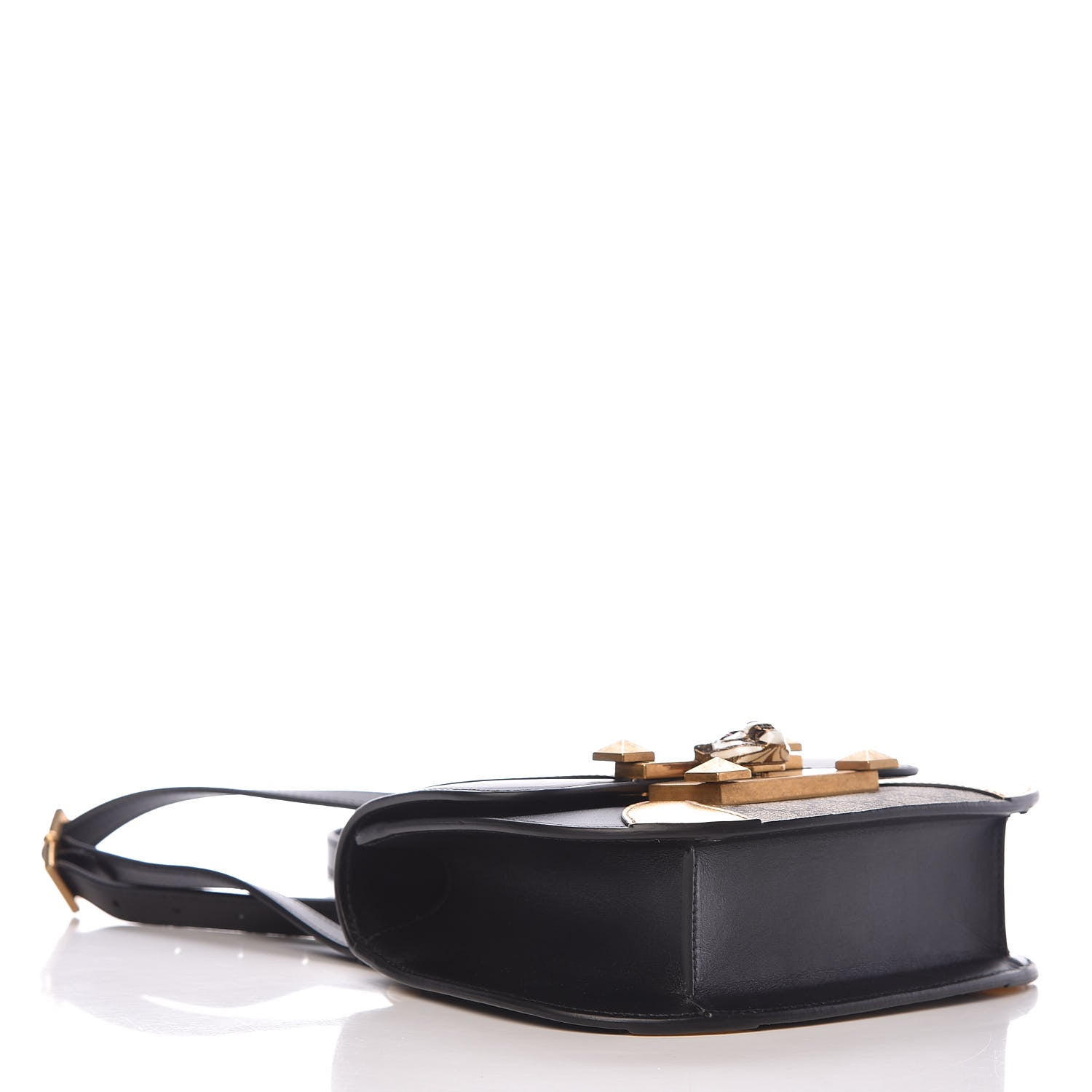 Gucci GG Supreme Monogram Small Osiride Shoulder Bag Black Gold 4 of 13