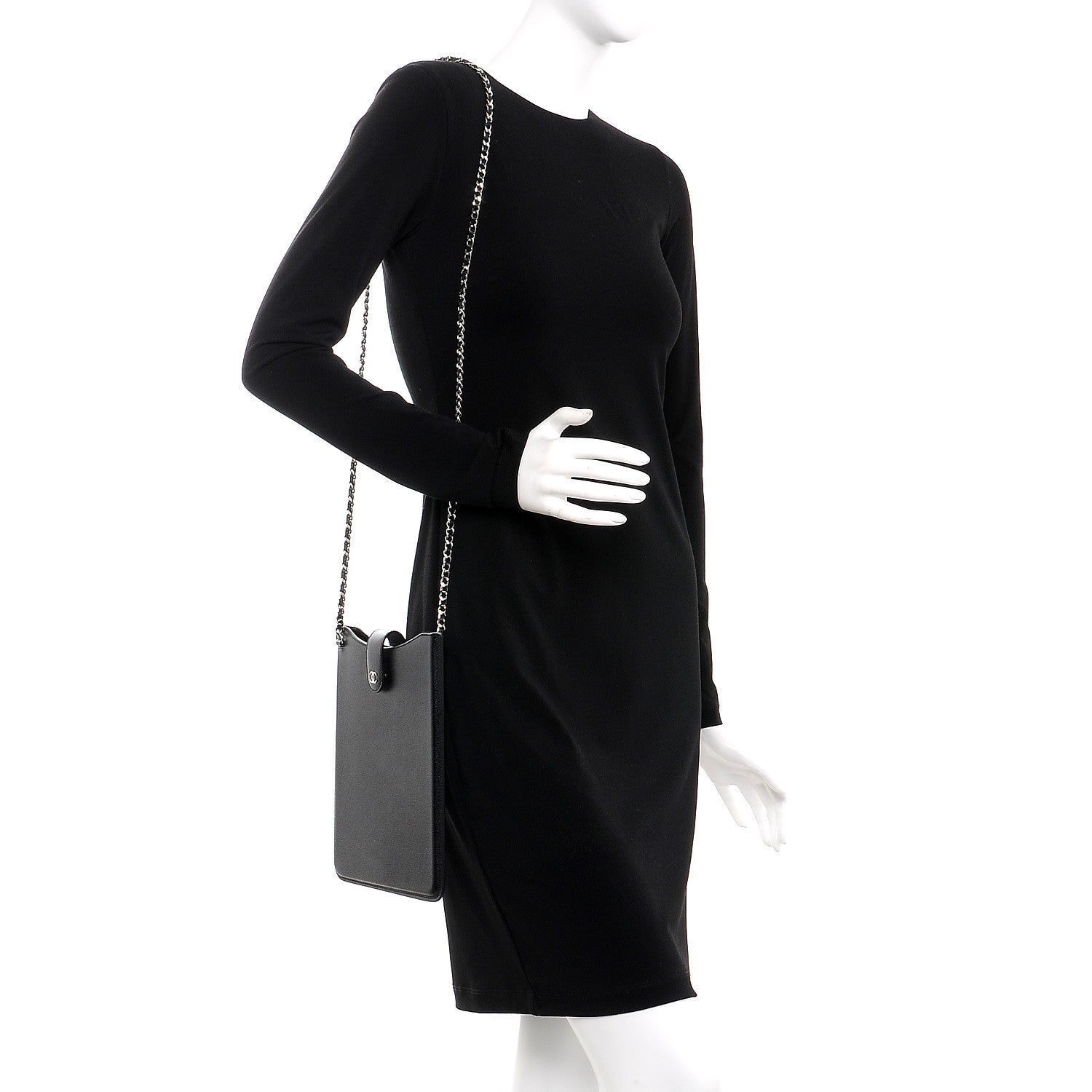 Chanel Caviar iPad Case Crossbody Black 2 of 10
