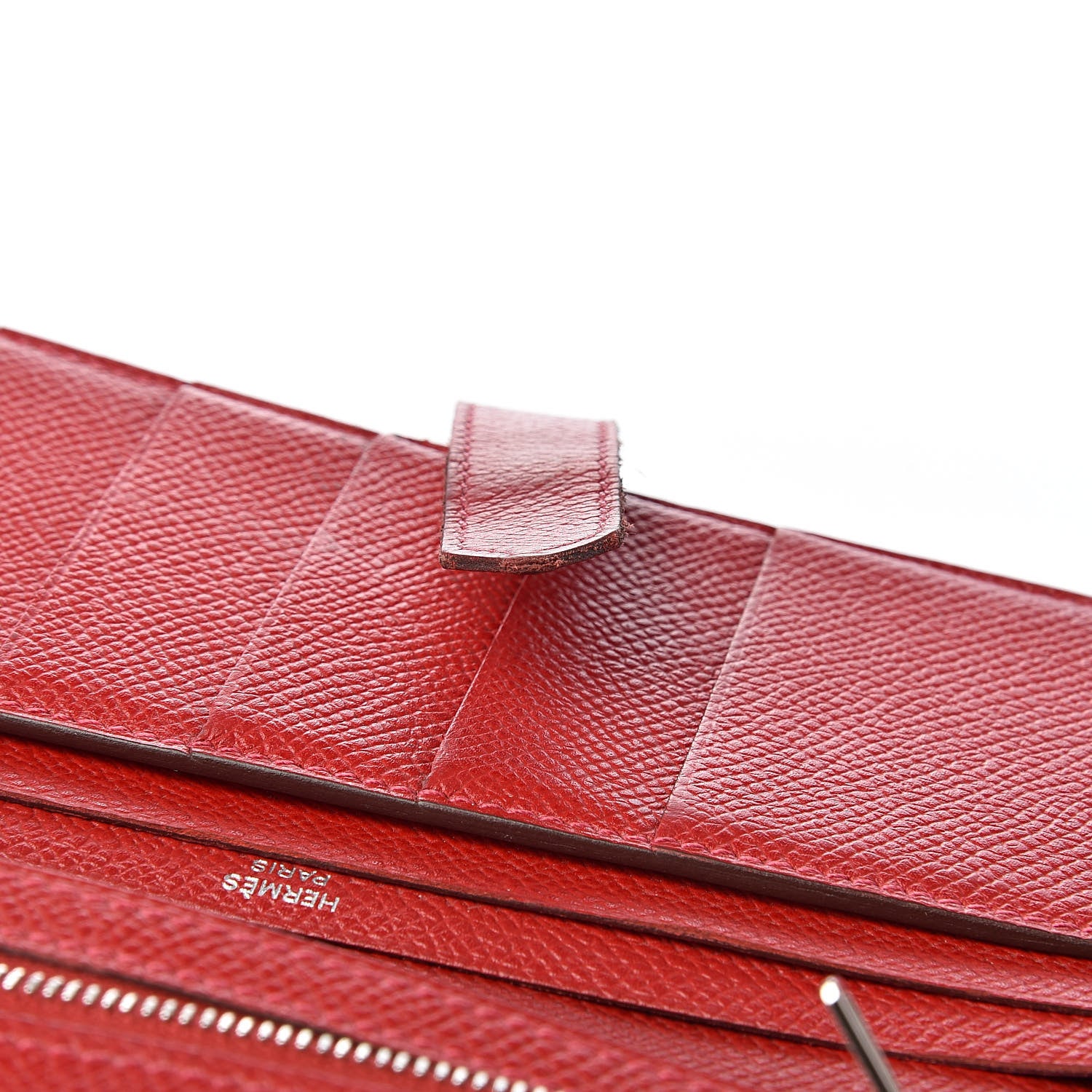 Hermes Epsom Bearn Gusset Wallet Rouge Casaque 18 of 18
