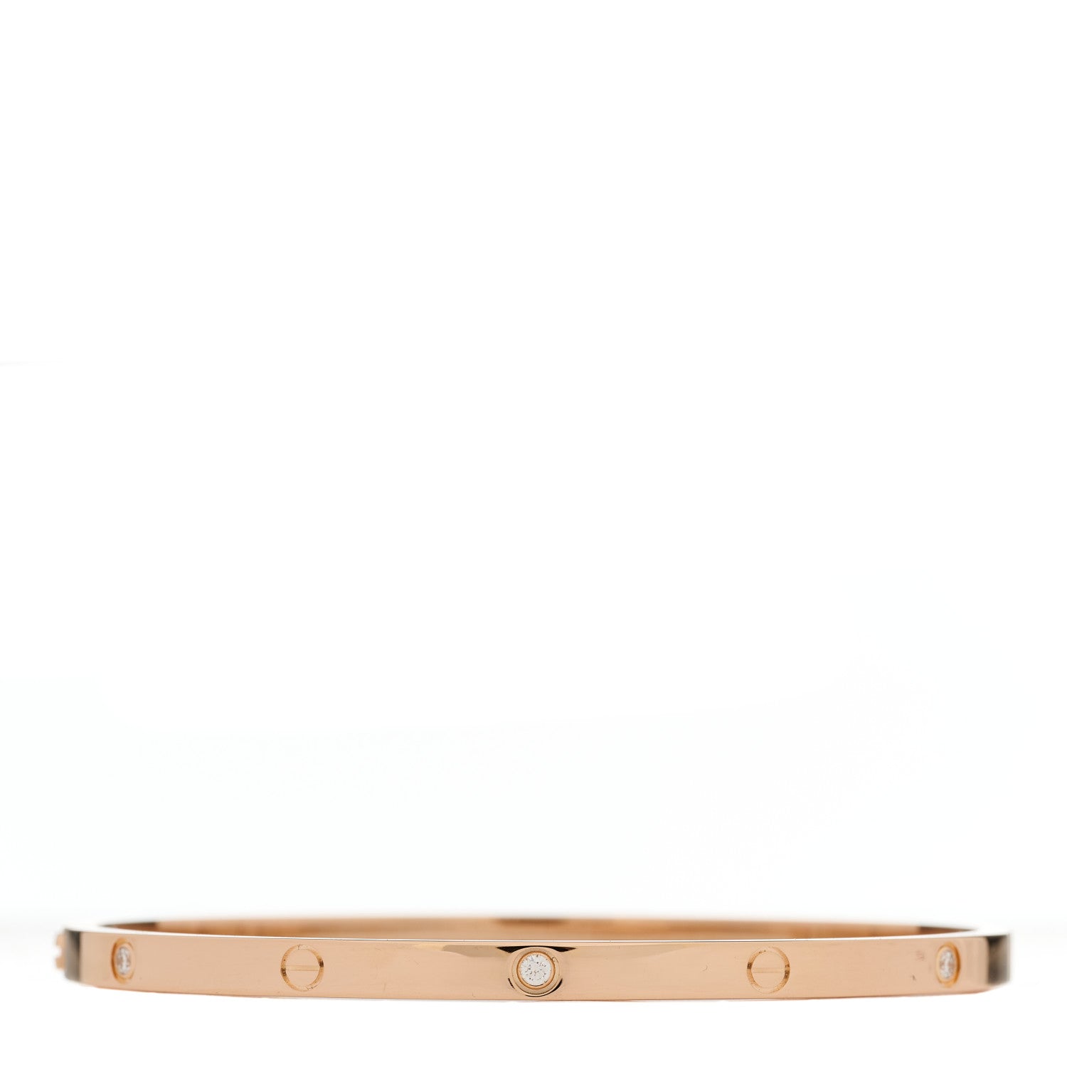 Cartier 18K Pink Gold 6 Diamond Small LOVE Bracelet 17 2 of 7