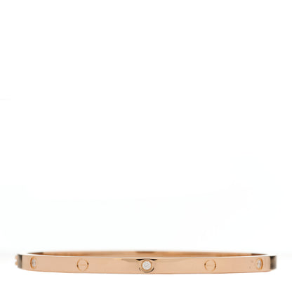 Cartier 18K Pink Gold 6 Diamond Small LOVE Bracelet 17 2 of 7