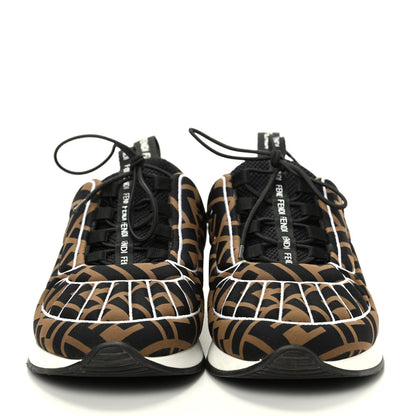 Fendi Stretch Fabric FFreedom Sneakers 36.5 Tobacco Black White 2 of 11