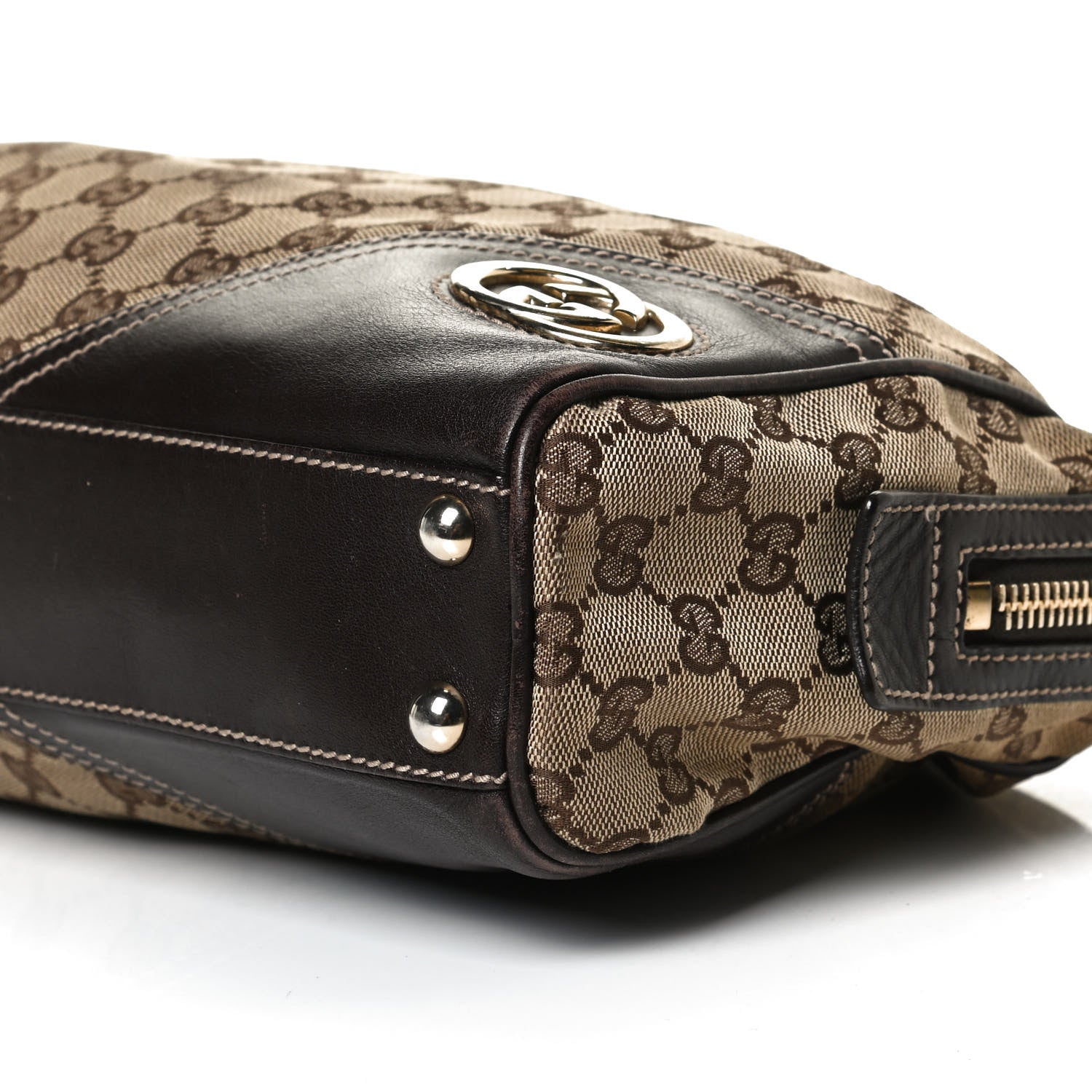 Gucci Monogram New Britt Medium Boston Dark Brown 10 of 11