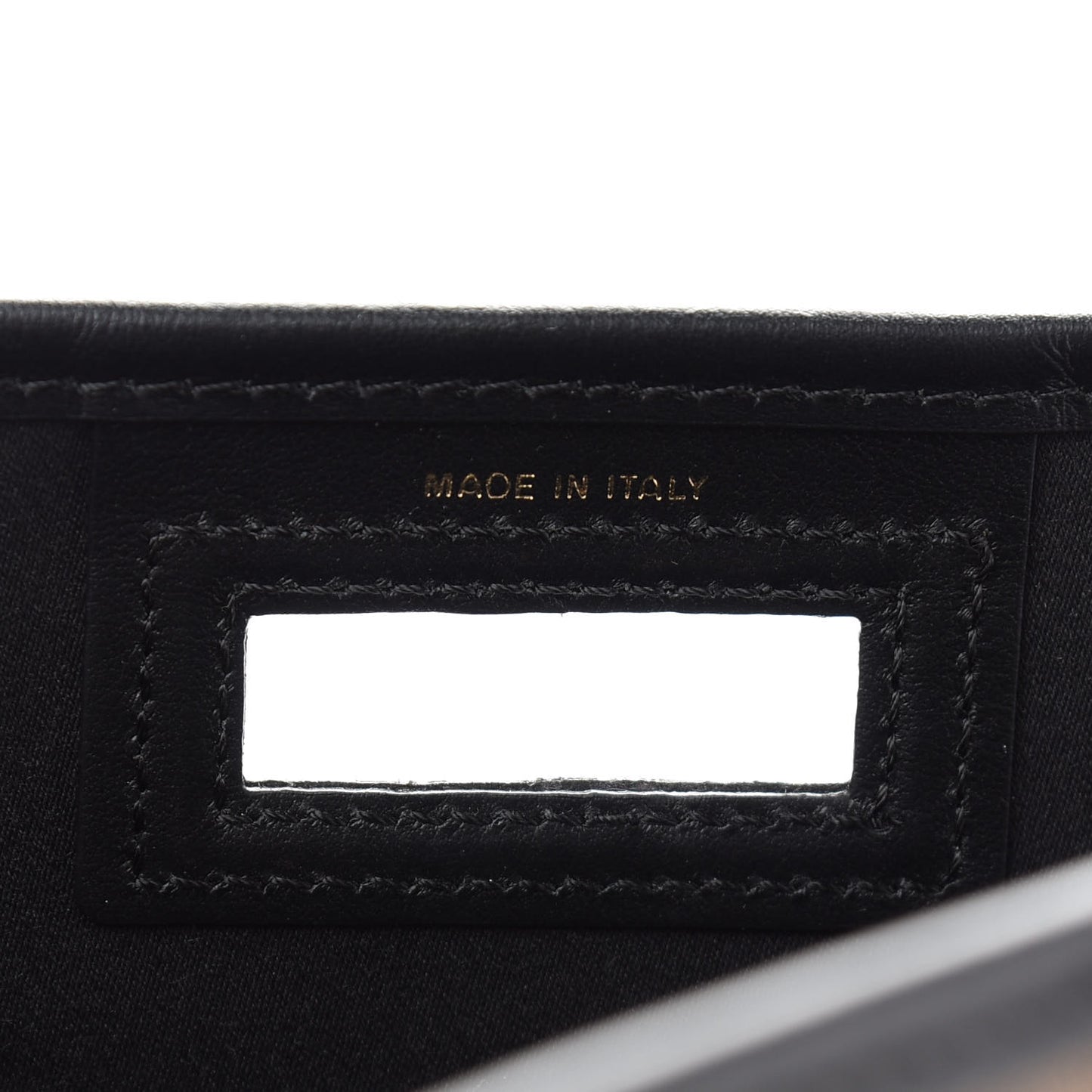 Glazed Fabric Vitello Century FF 1974 Stamp Patch Medium Peekaboo Defender Cover Mogano Panna Black