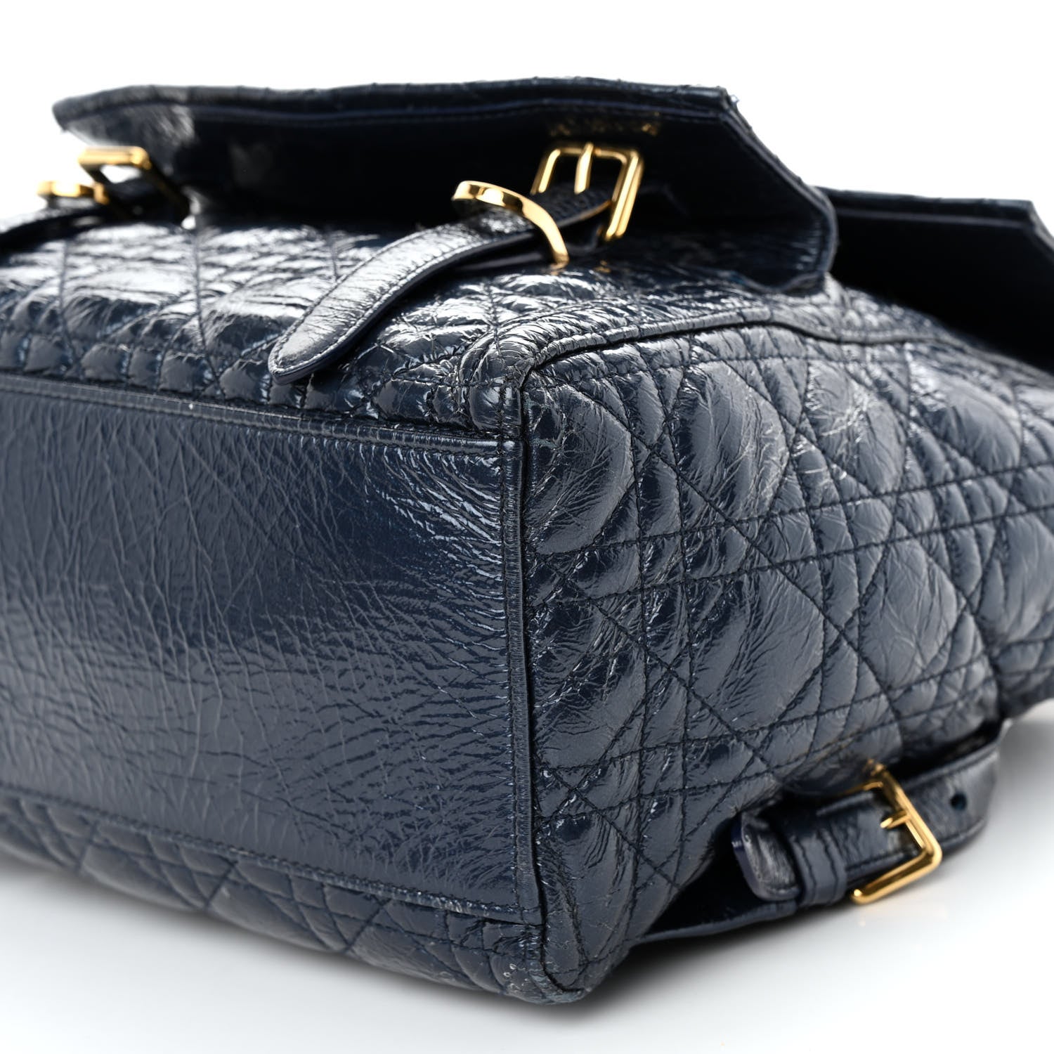 Christian Dior Ceramic Effect Deerskin Cannage Large Stardust Backpack Navy Blue 9 of 10