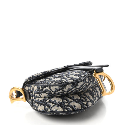 Christian Dior Oblique Mini Saddle Bag Blue 4 of 10