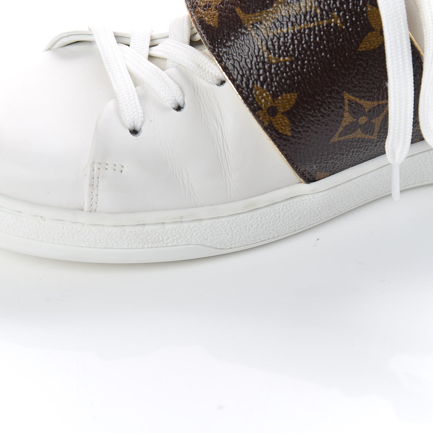 Calfskin Monogram Frontrow Sneakers 38 White