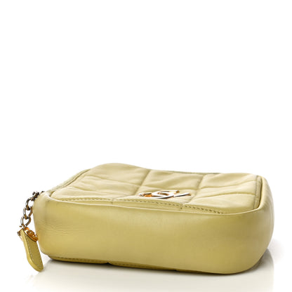 Chanel Lambskin Quilted Diamond Clutch With Chain Light Green 4 of 18
