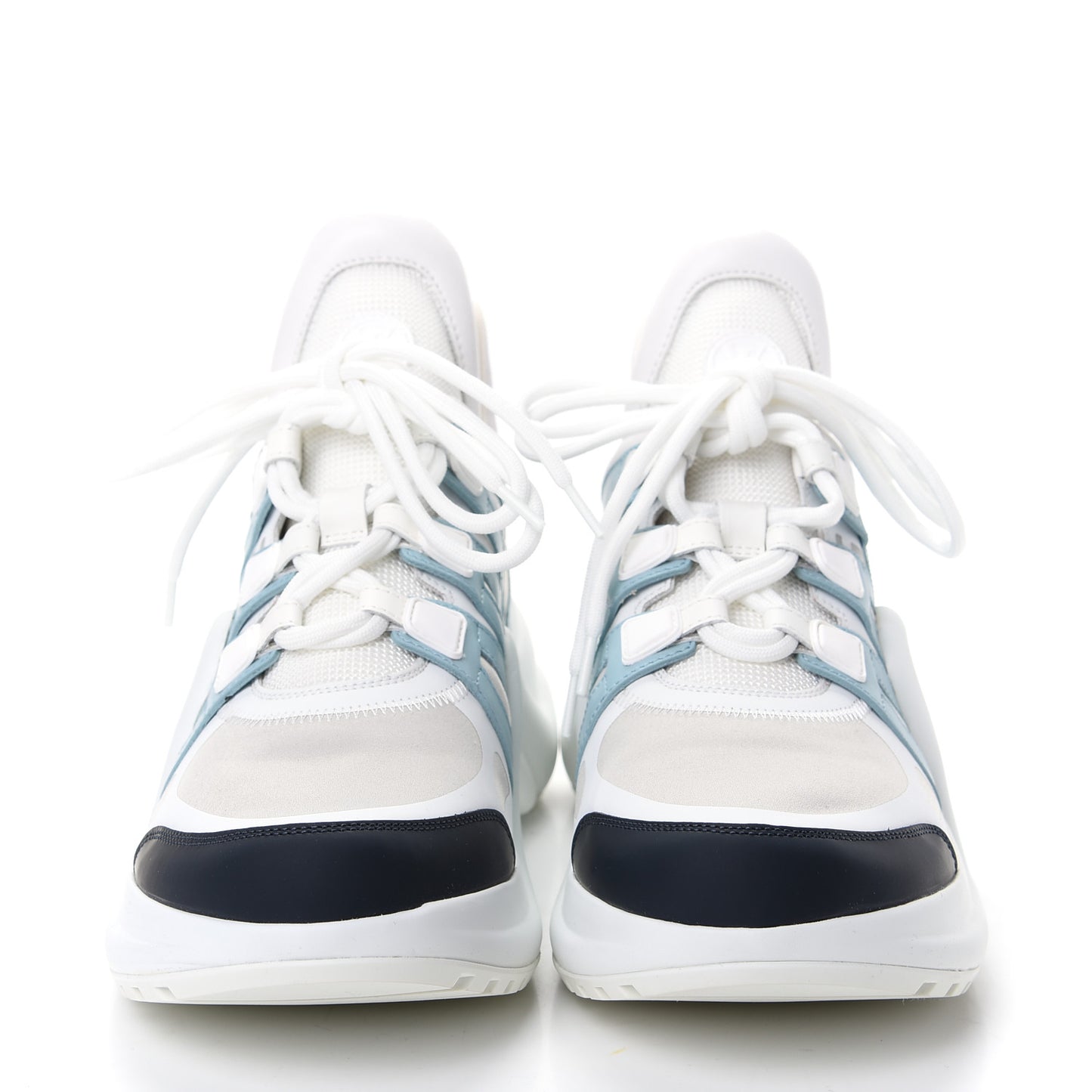 Calfskin Technical Nylon LV Archlight Sneakers 38.5 White Blue Gris 40 White Blue Gris