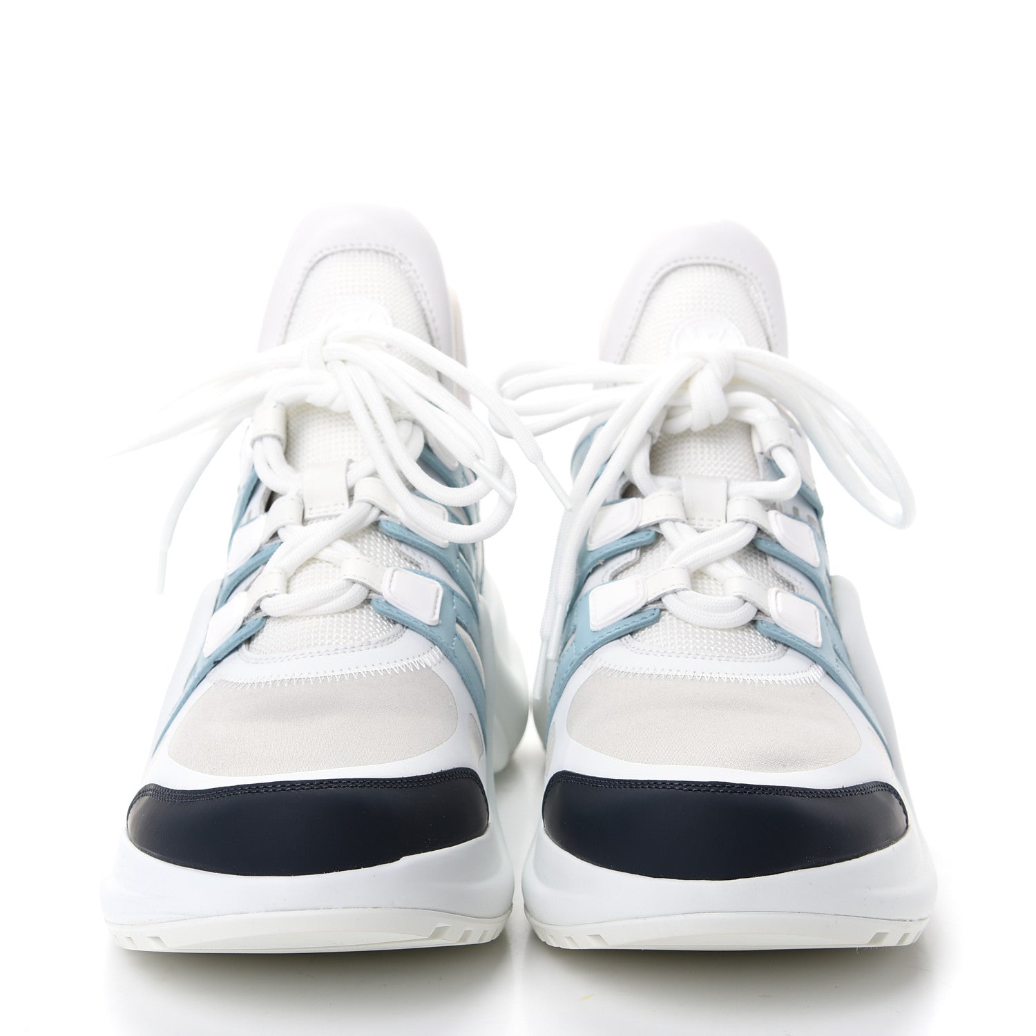Louis Vuitton Calfskin Technical Nylon LV Archlight Sneakers 38.5 White Blue Gris 40 White Blue Gris 2 of 10