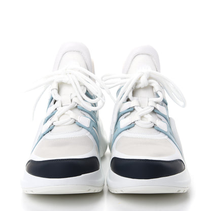 Louis Vuitton Calfskin Technical Nylon LV Archlight Sneakers 38.5 White Blue Gris 40 White Blue Gris 2 of 10