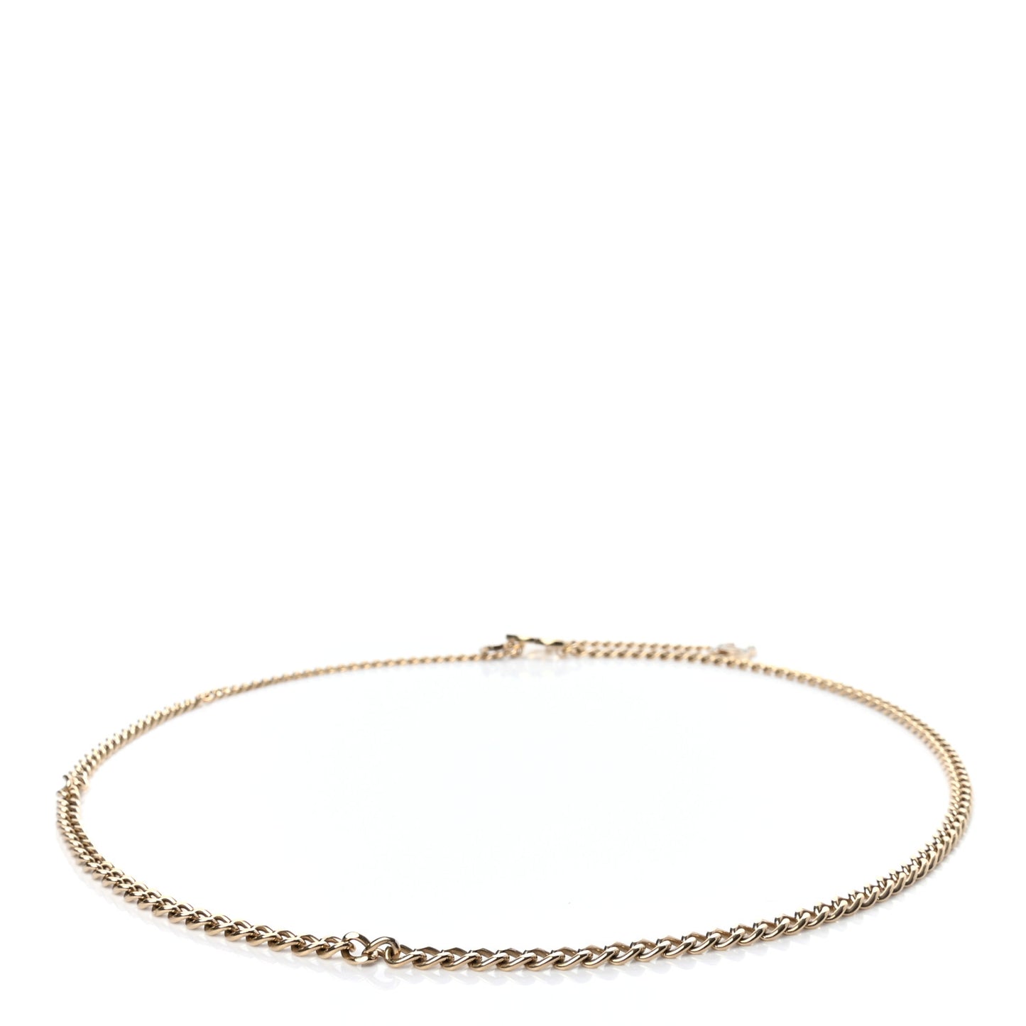 Enamel CC Chain Logo Belt Gold Black