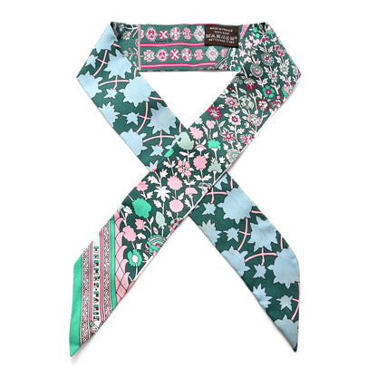 Hermes Silk Tapis Persans Twilly Lagon Vert Rose 1 of 5