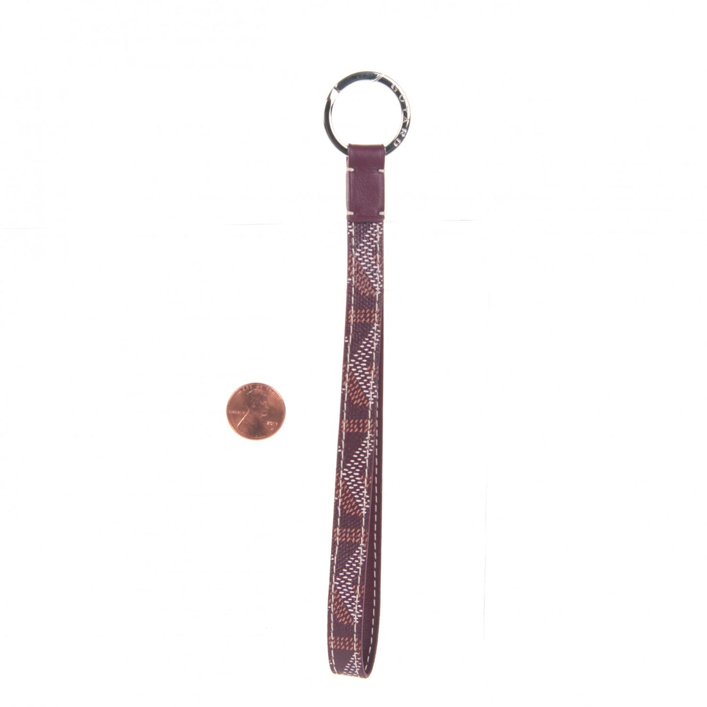 Goyardine Sesame Key Holder Burgundy