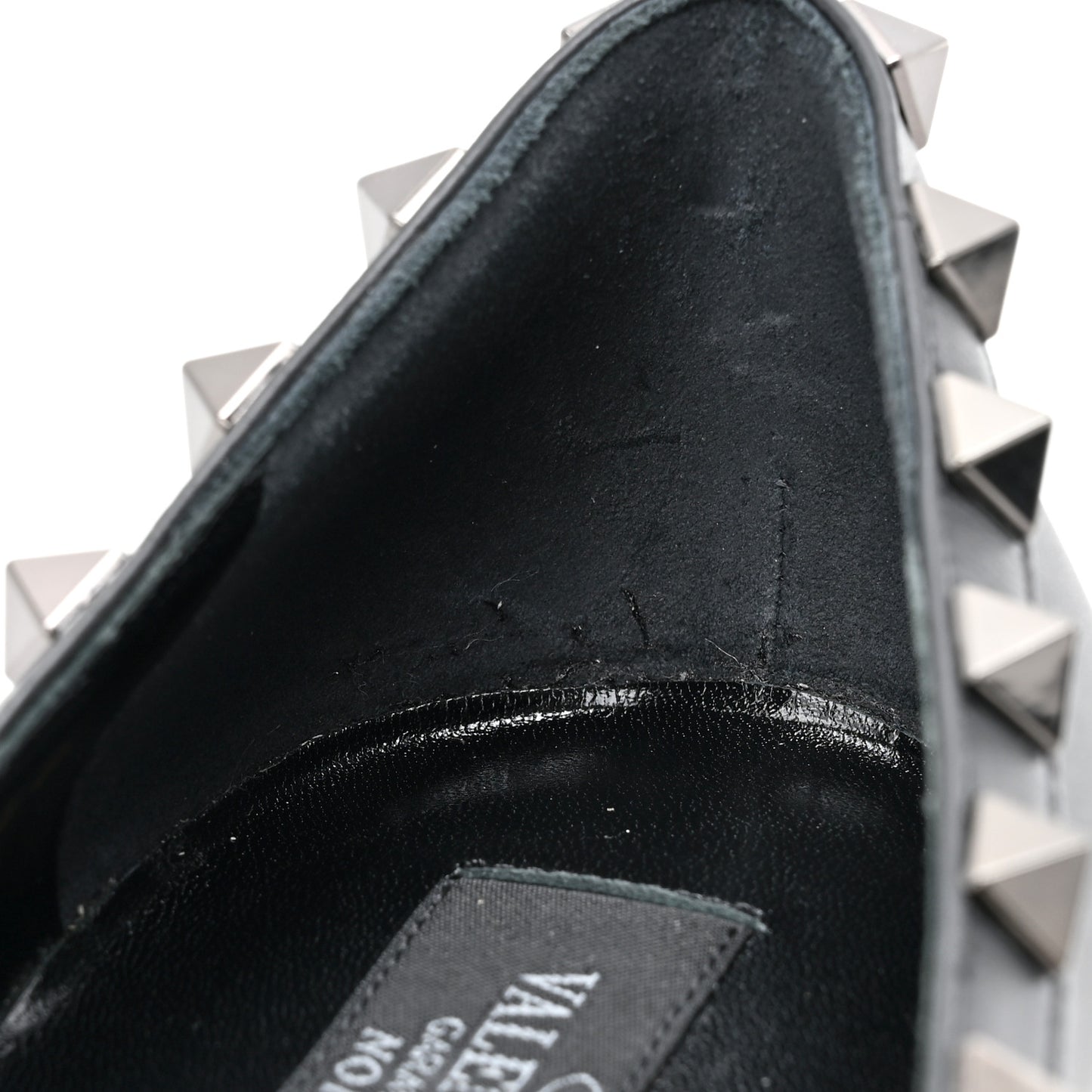 Calfskin Lacquered Monochrome Rockstud Ballerina Flats 39 Black