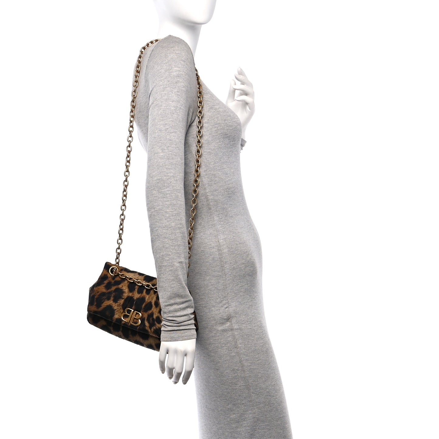 Nylon Monaco Mini Leopard Shoulder Bag Brown