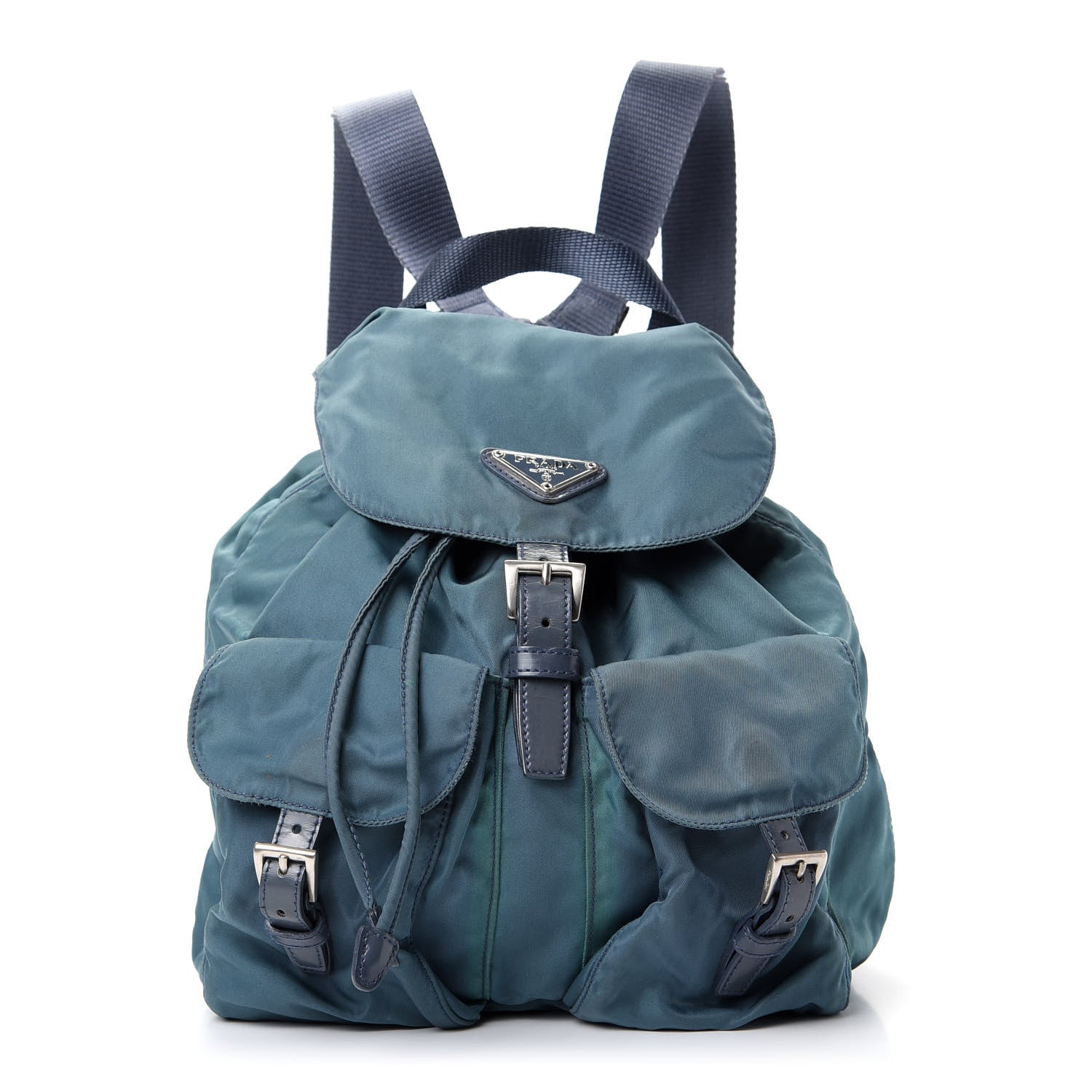 Prada Tessuto Nylon Saffiano Vela Backpack Blue 1 of 11