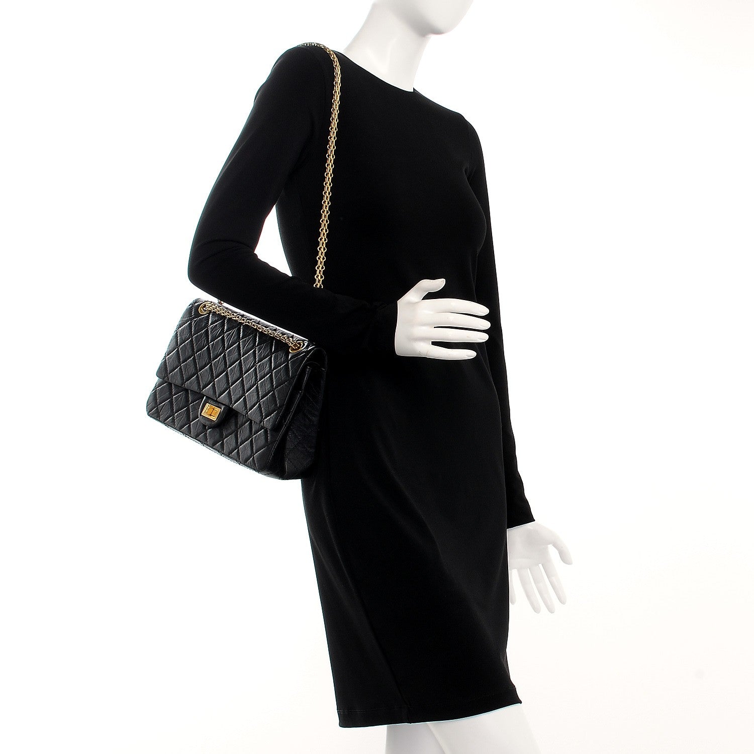 Chanel Aged Calfskin Quilted 2.55 Reissue 226 Flap Black 2 of 9