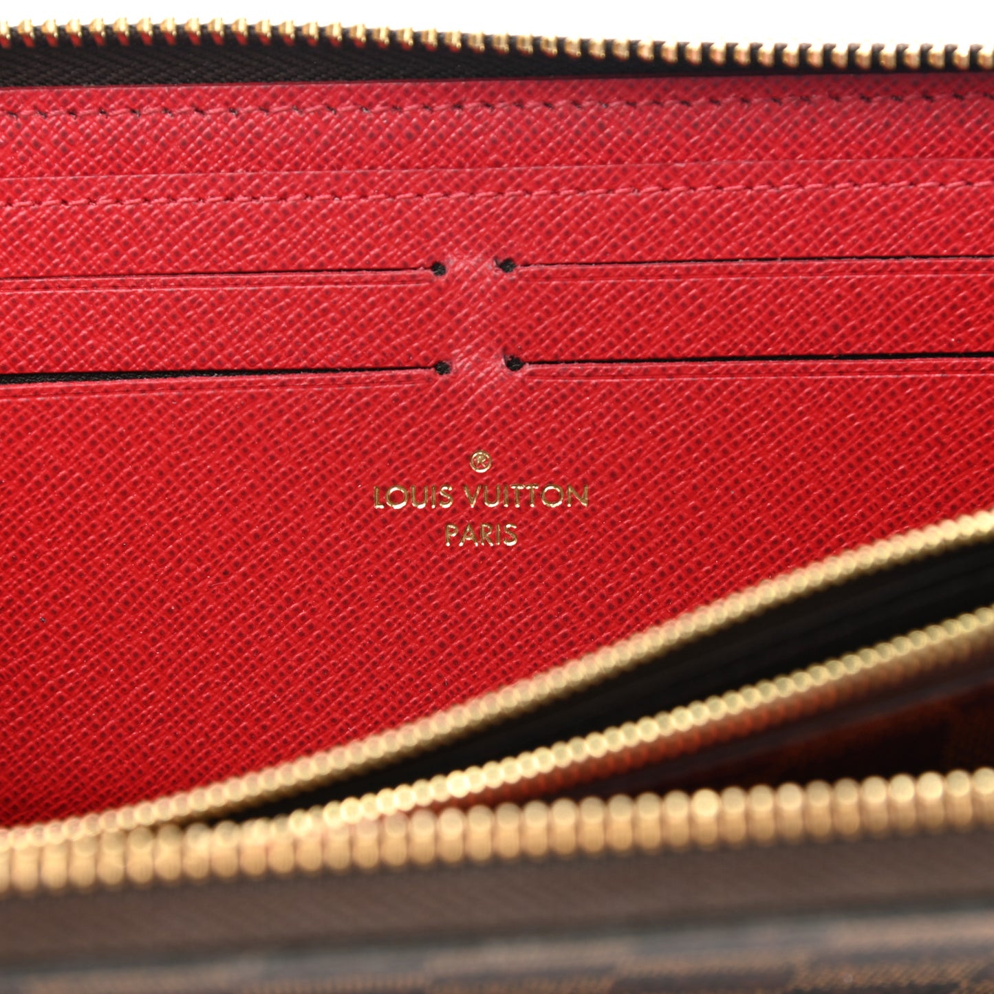 Damier Ebene Clemence Wallet Cherry