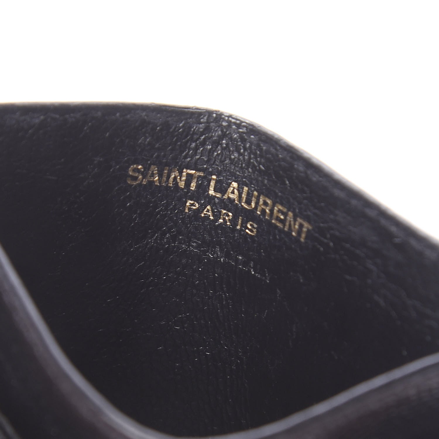 Saint Laurent Grain De Poudre Matelasse Chevron Monogram Credit Card Case Black 4 of 6
