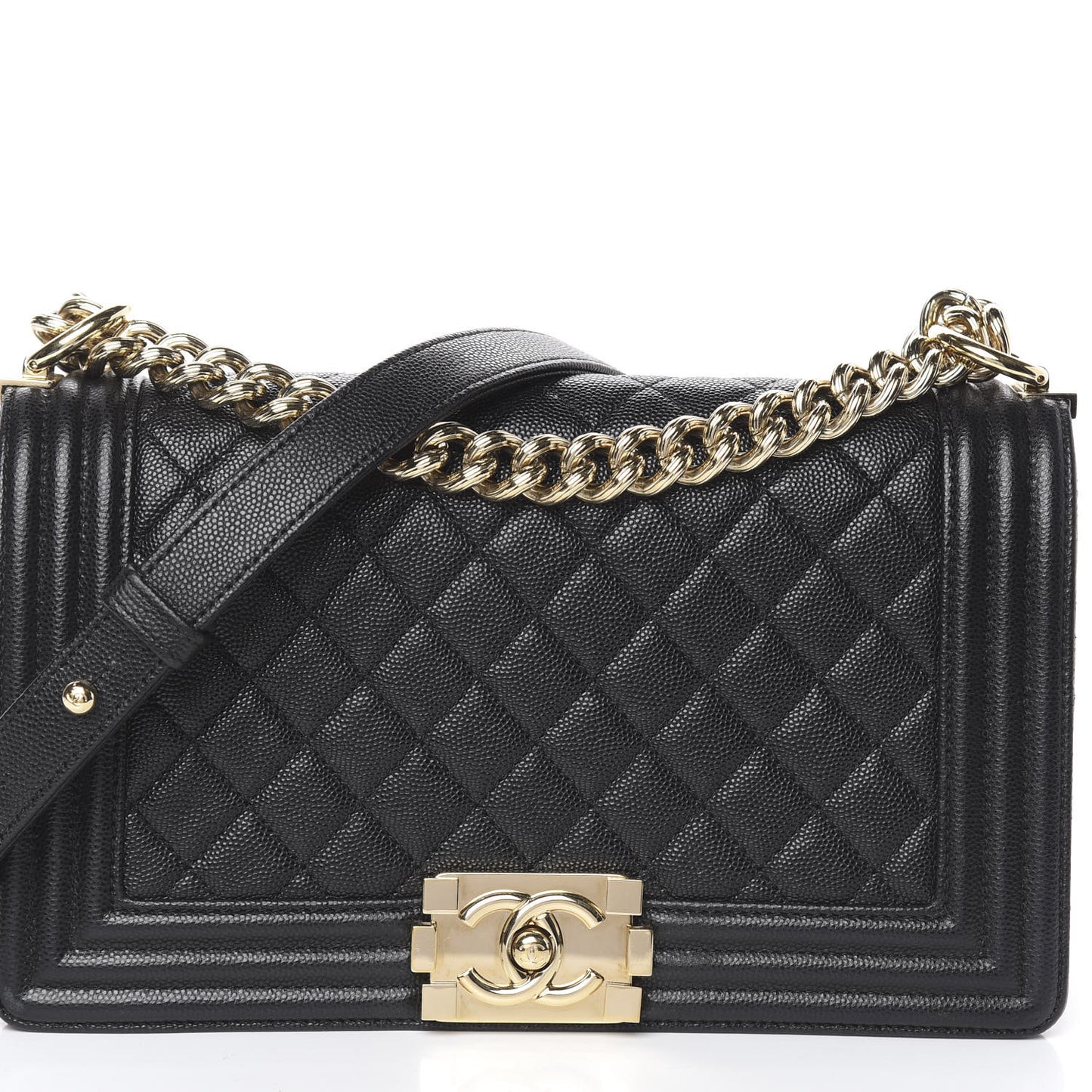 Caviar Quilted Medium Boy Flap Black