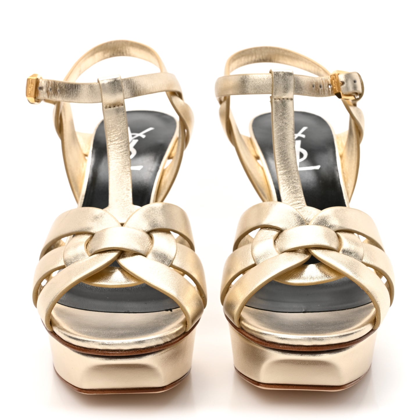 Metallic Nappa Tribute 75 Platform Sandals 37.5 Platino