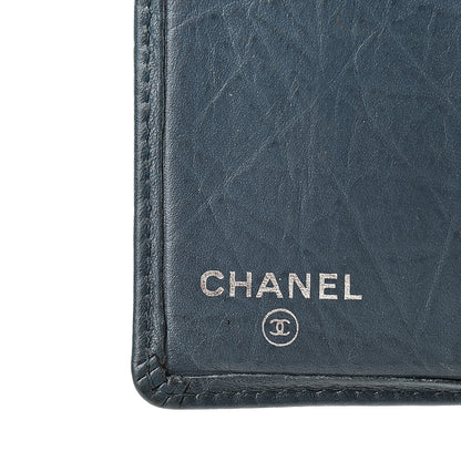 Chanel Aged Calfskin Cambon Compact Wallet Blue 7 of 17