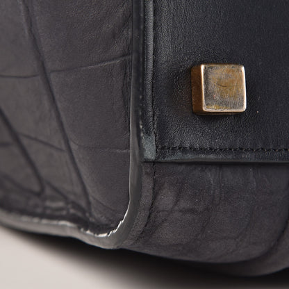 Celine Crocodile Embossed Nubuck Medium Phantom Luggage Navy 12 of 24