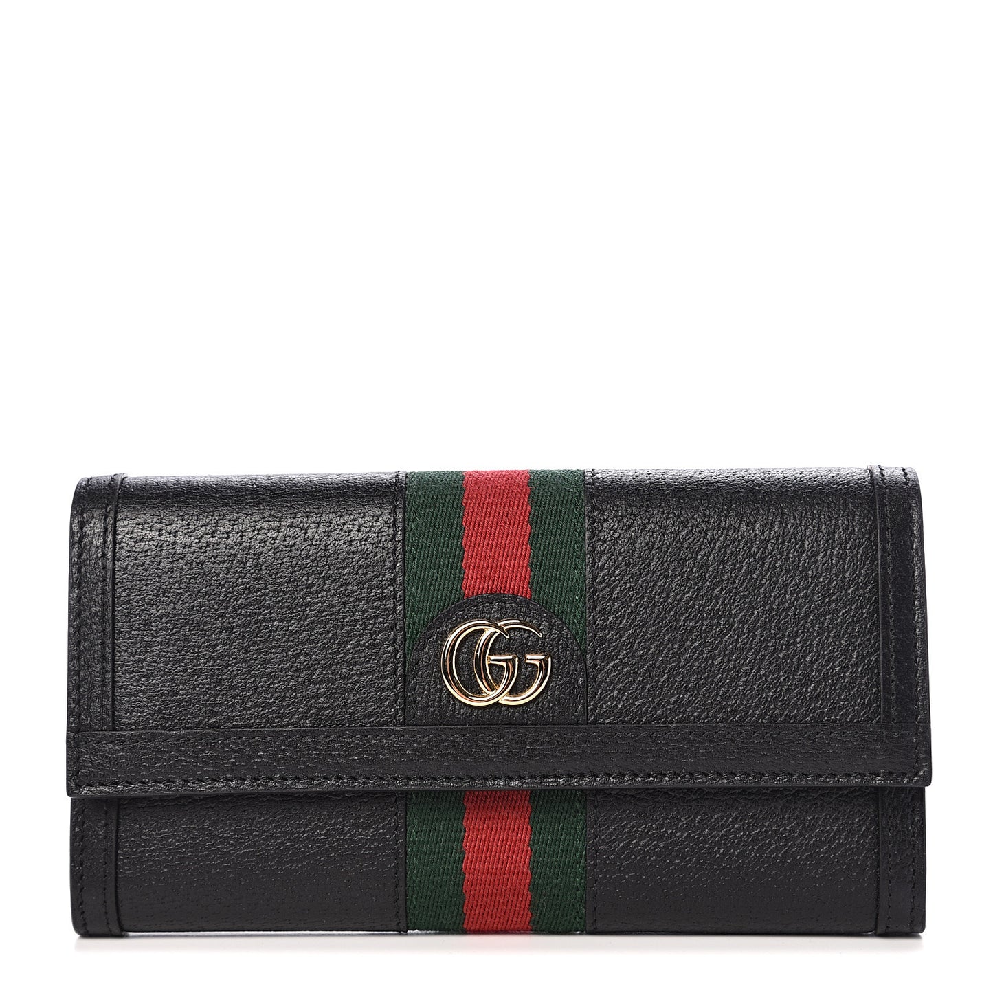 Calfskin Web Ophidia Continental Wallet Black