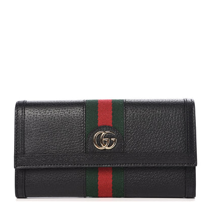 Gucci Calfskin Web Ophidia Continental Wallet Black 1 of 6