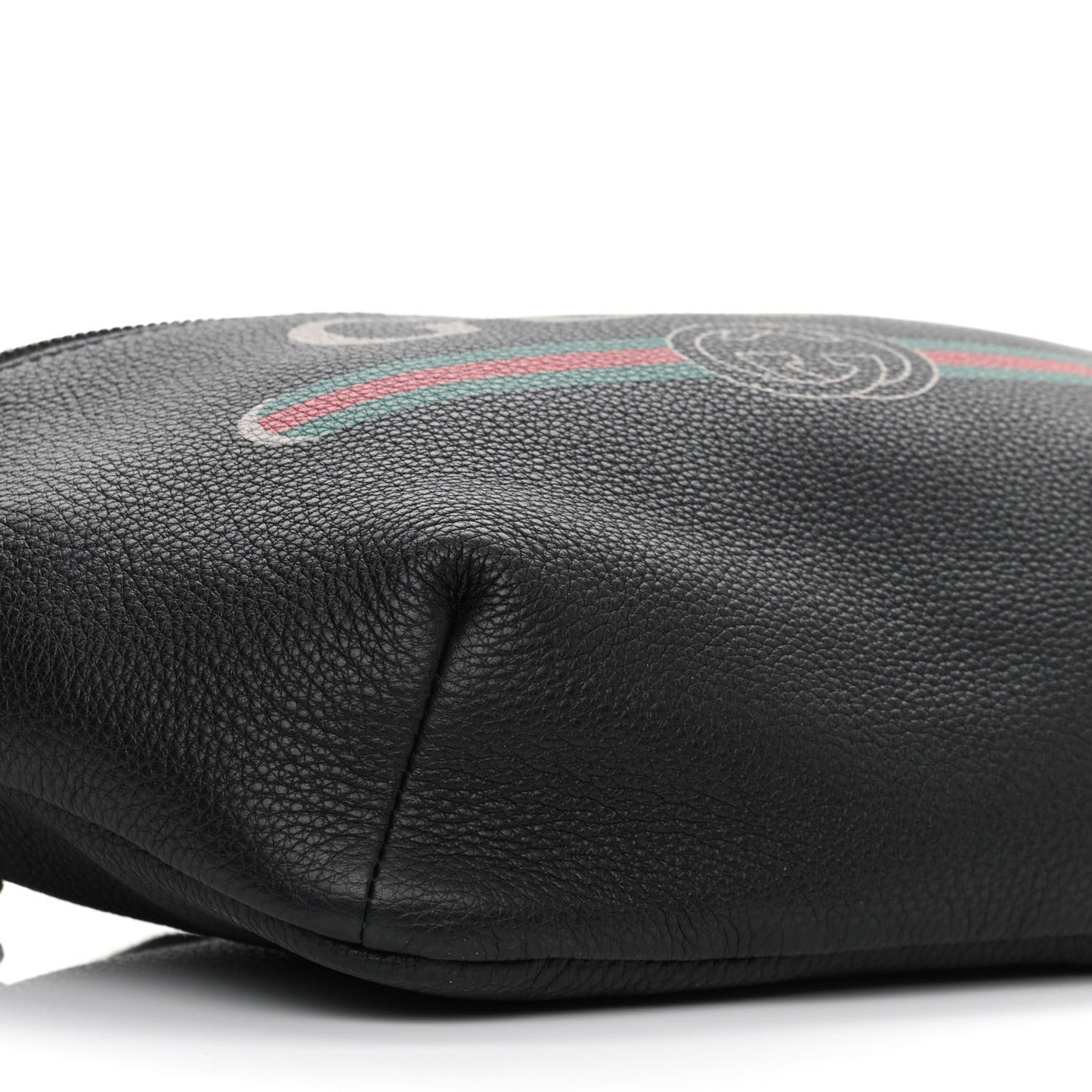 Grained Calfskin Logo Belt Bag Black