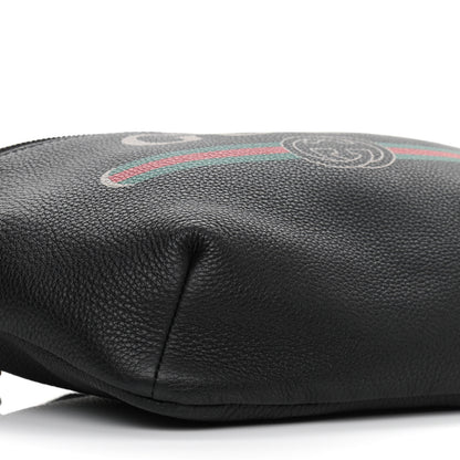 Gucci Grained Calfskin Logo Belt Bag Black 9 of 10