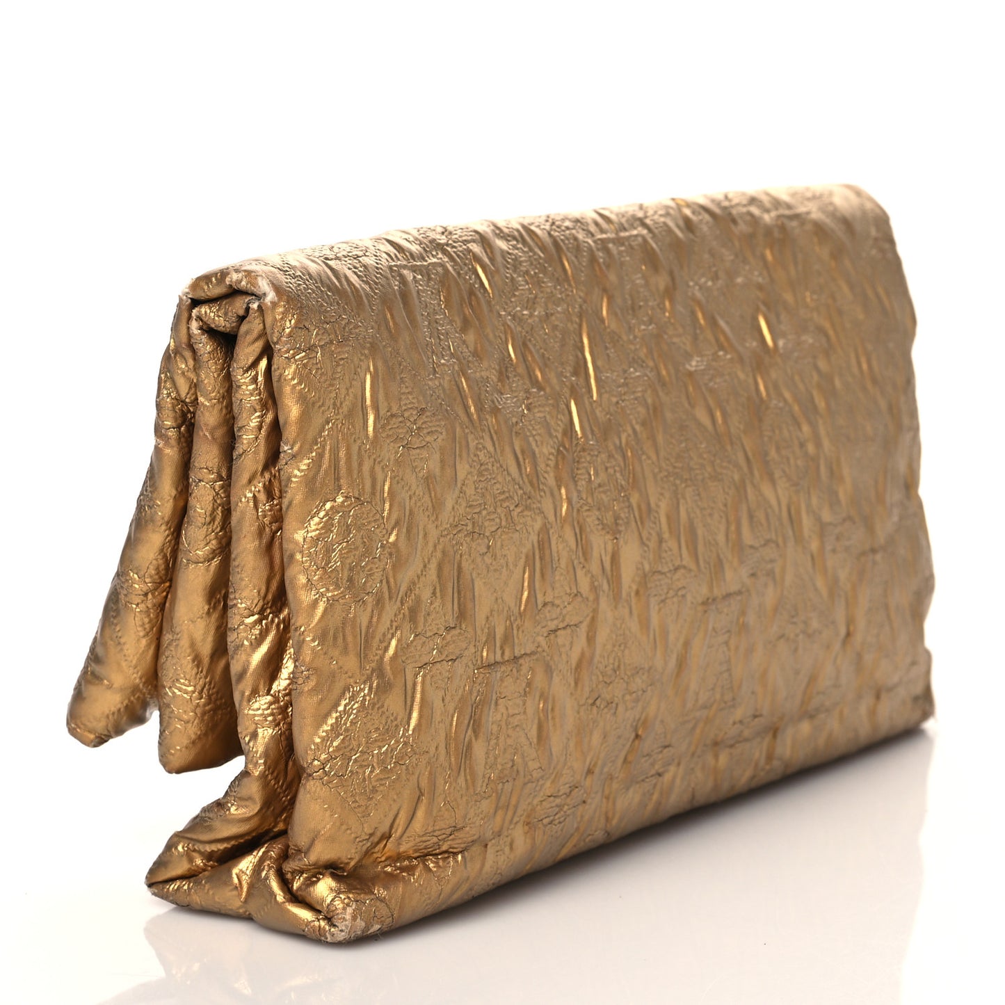 Jacquard Quilted Monogram Limelight Clutch PM Gold