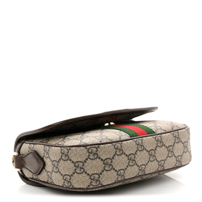 Gucci GG Supreme Monogram Textured Dollar Calfskin Small Ophidia Top Handle Shoulder Bag Beige Brown 4 of 12