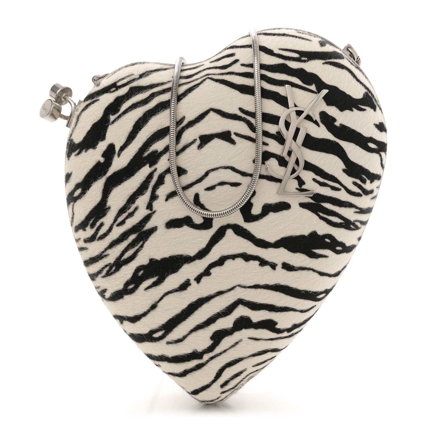 Pony Hair Zebra Love Box Bag White Black