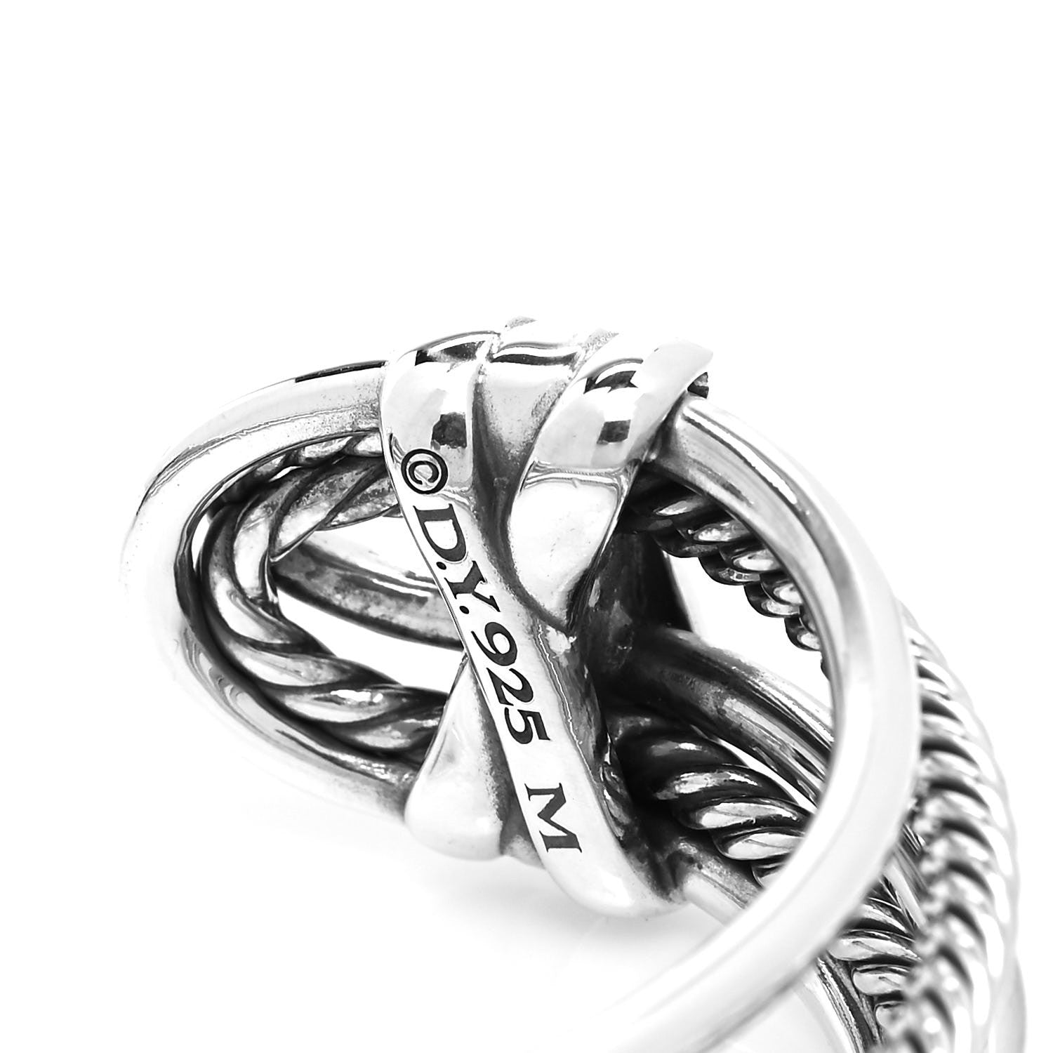 David Yurman Sterling Silver Narrow Crossover Cuff Bracelet 4 of 5