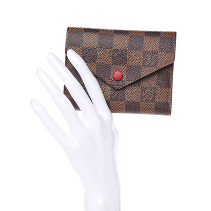 Louis Vuitton Damier Ebene Victorine Wallet Red 2 of 7