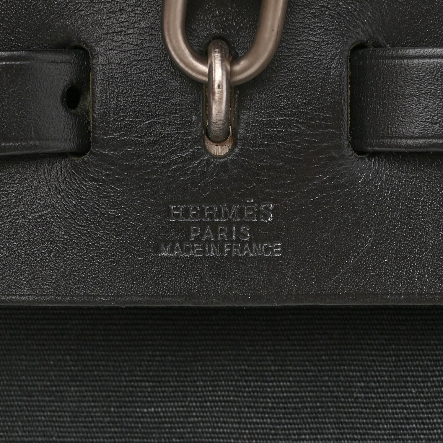Hermes Toile Vache Calfskin Herbag 39 MM Black 6 of 9