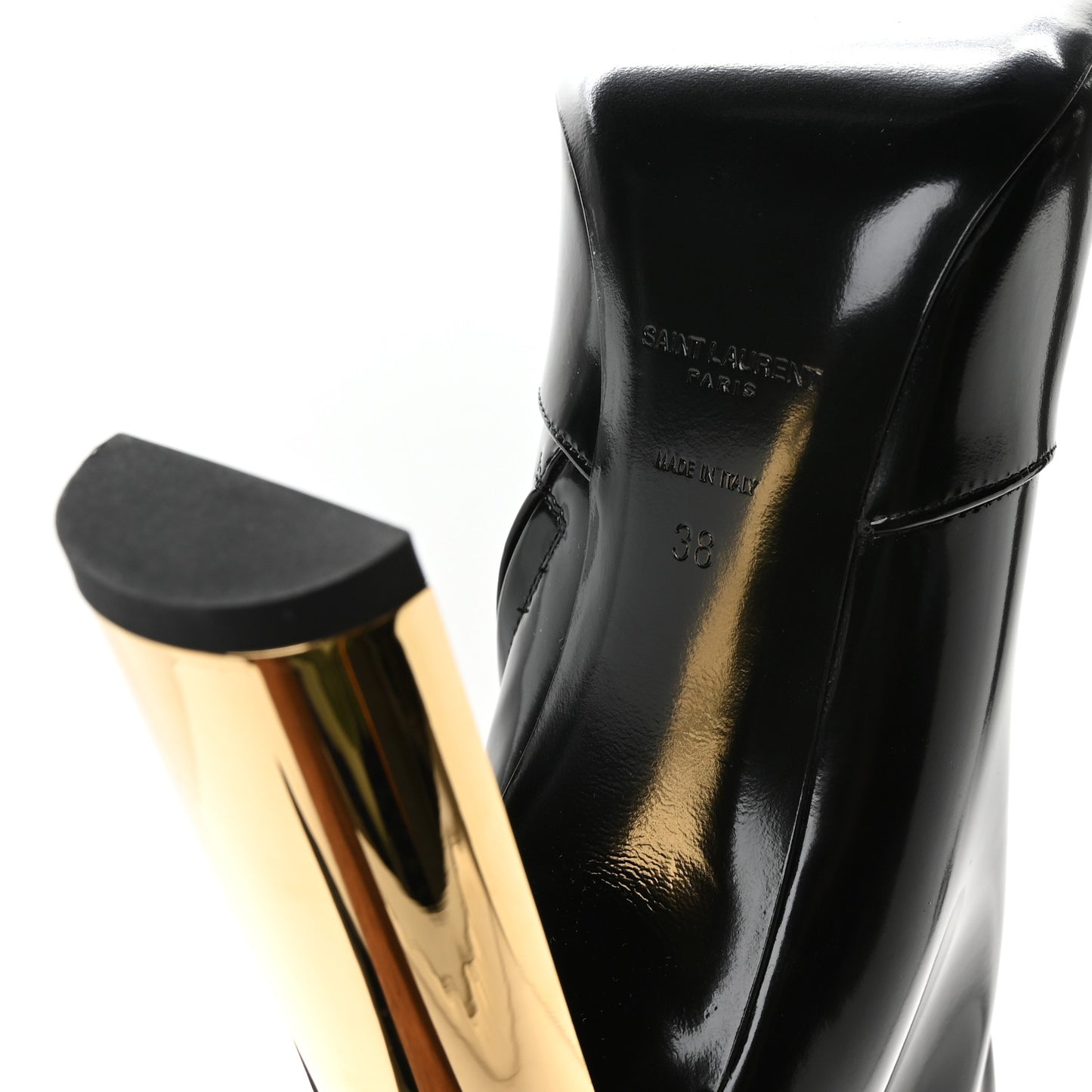 Glazed Calfskin Auteuil 105mm Zip Boots 38 Black