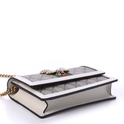 Gucci GG Supreme Monogram Web Queen Margaret Chain Wallet White 4 of 10