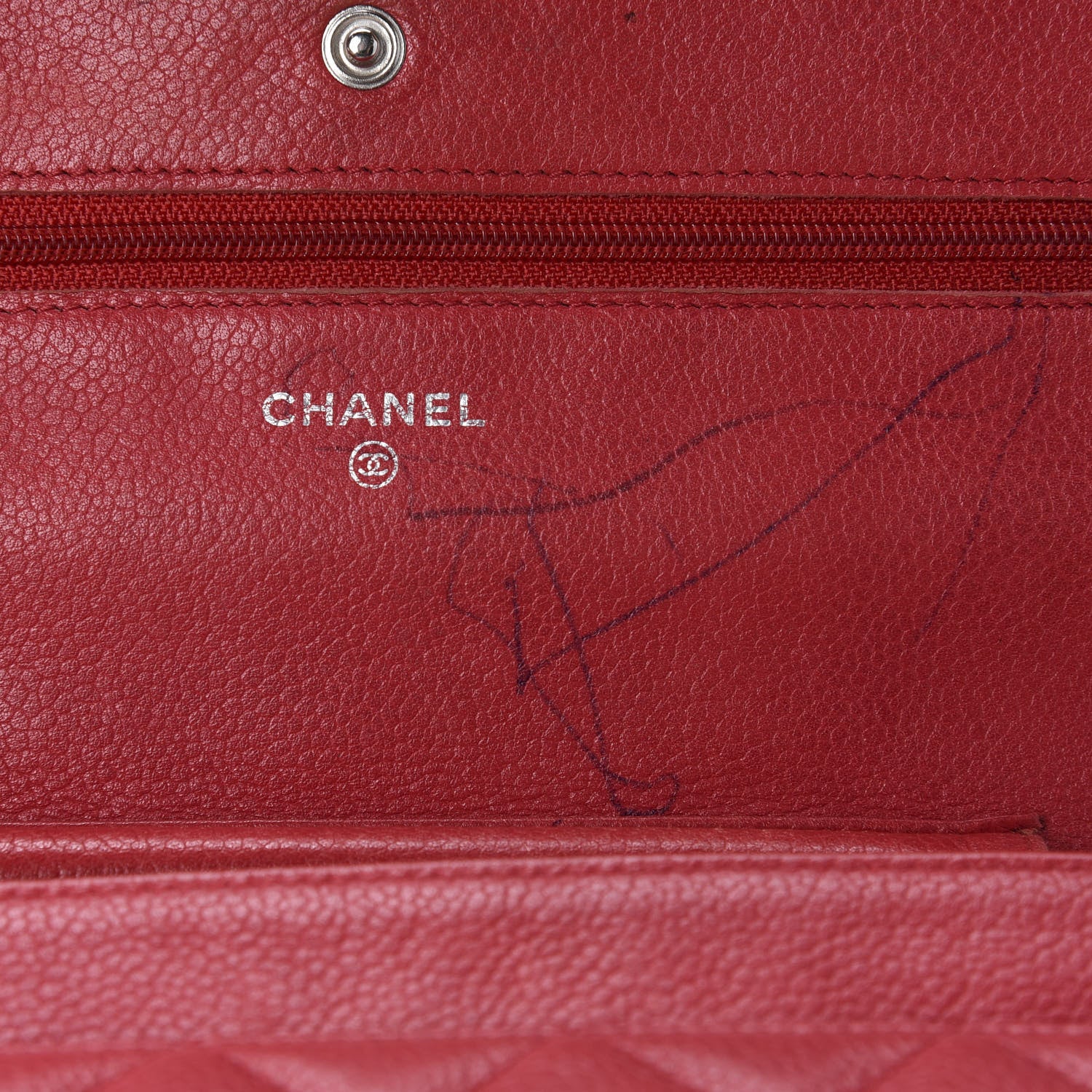 Chanel Caviar Quilted Wallet on Chain WOC Red 10 of 14