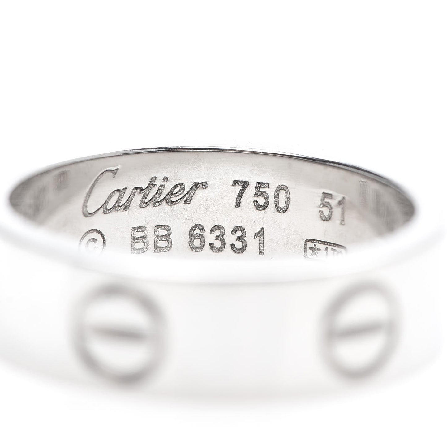 18K White Gold 5.5mm LOVE Ring 51 5.75