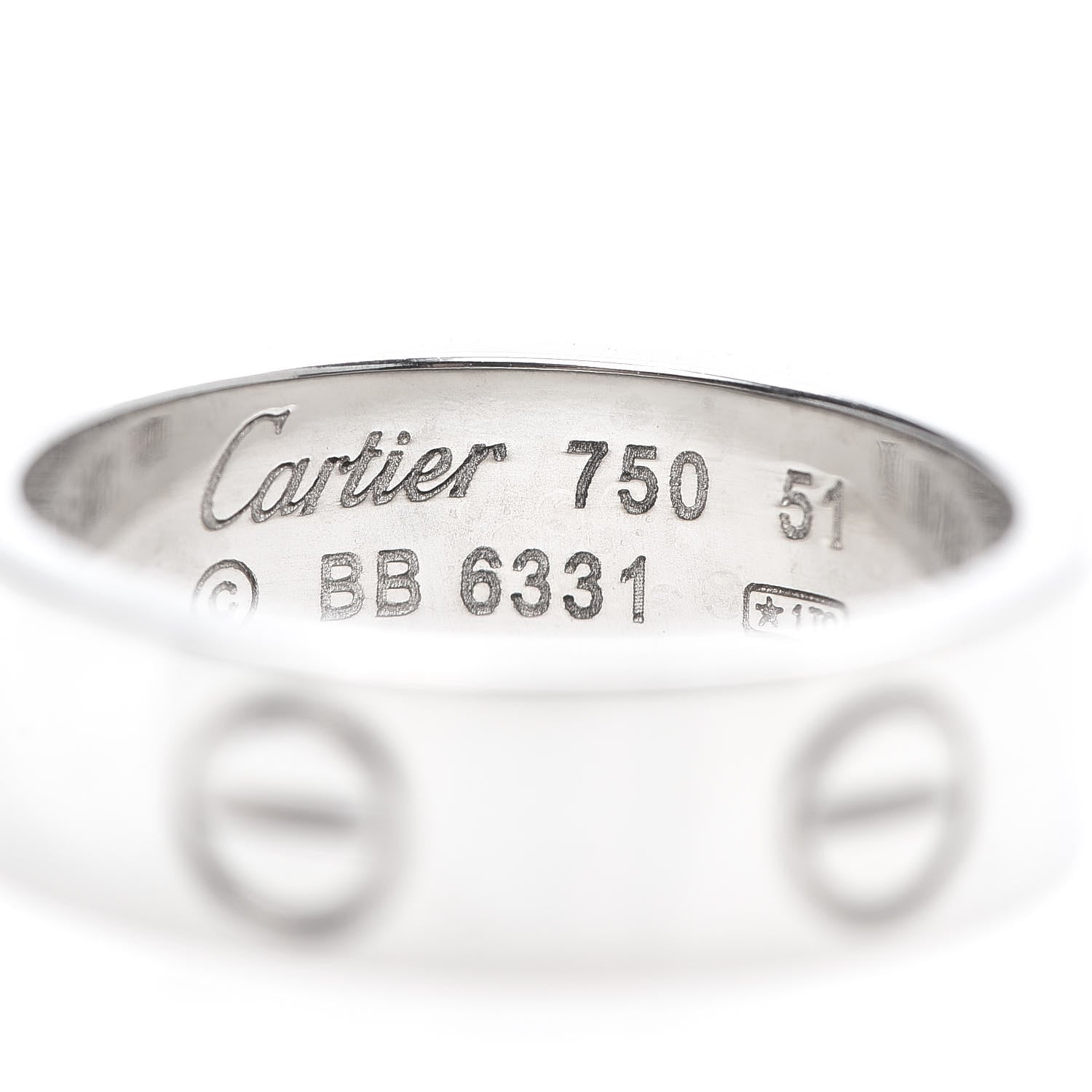 Cartier 18K White Gold 5.5mm LOVE Ring 51 5.75 4 of 4