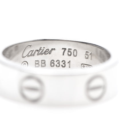 Cartier 18K White Gold 5.5mm LOVE Ring 51 5.75 4 of 4