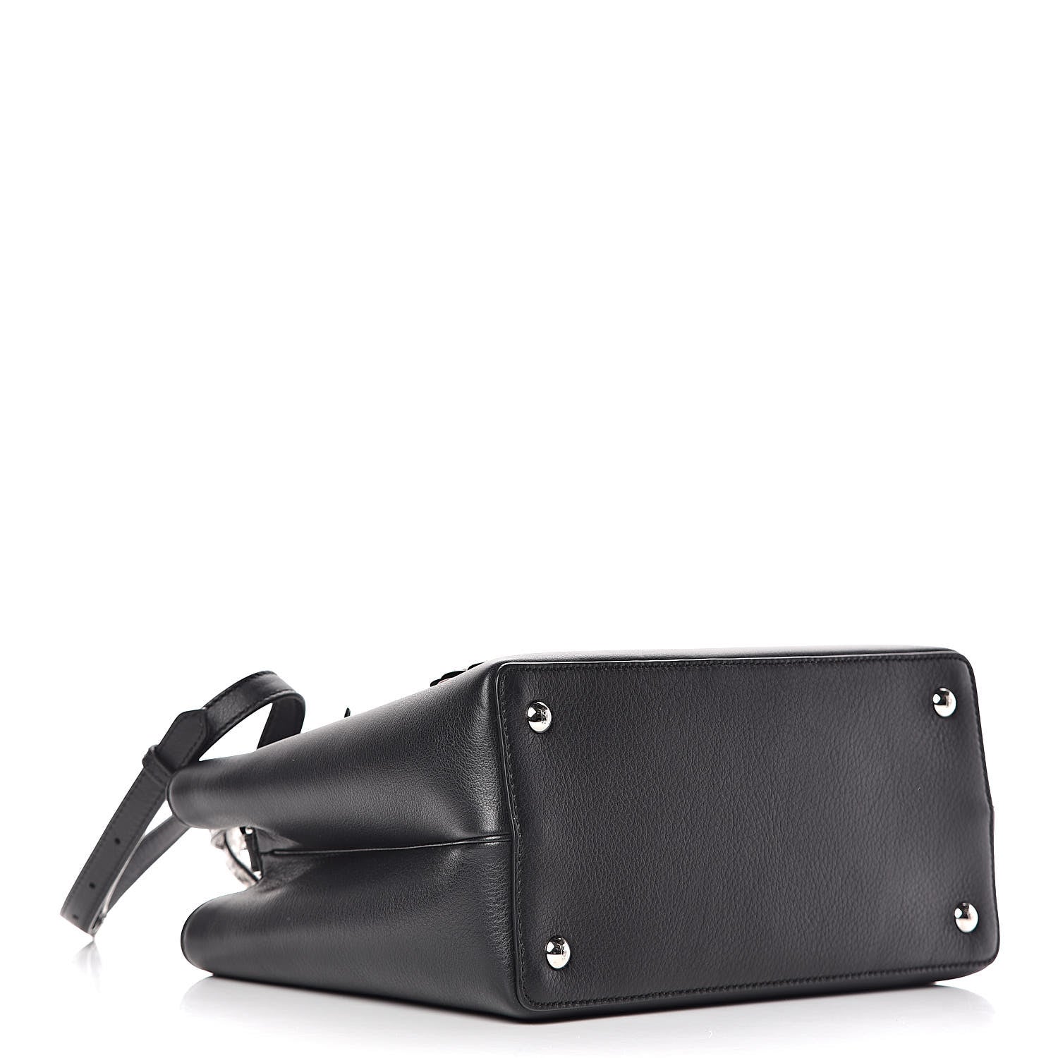 Fendi Vitello Dolce Elaphe Petite 2Jours Tote Black 4 of 10